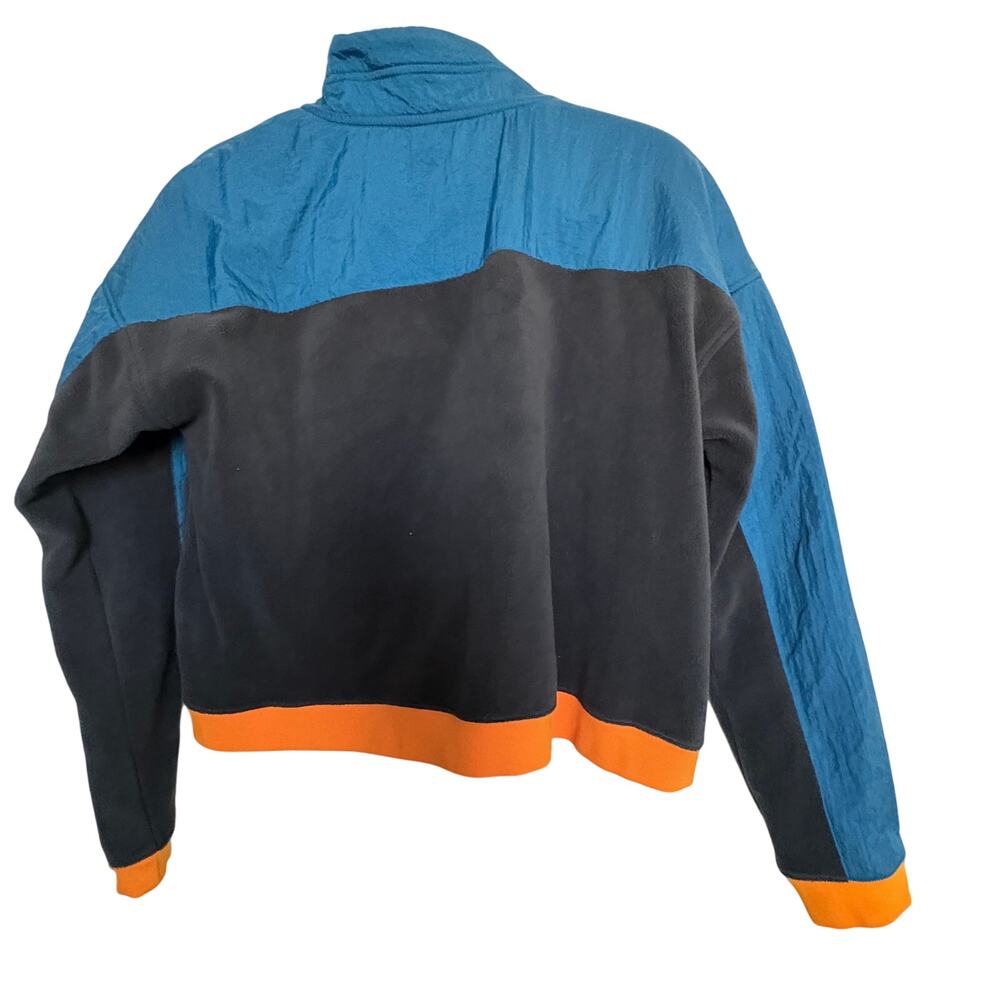 Nike Cropped Fleece Quarter Zip Pullover Sweatshirt M Block Retro Prep Y2K - Picture 6 of 7